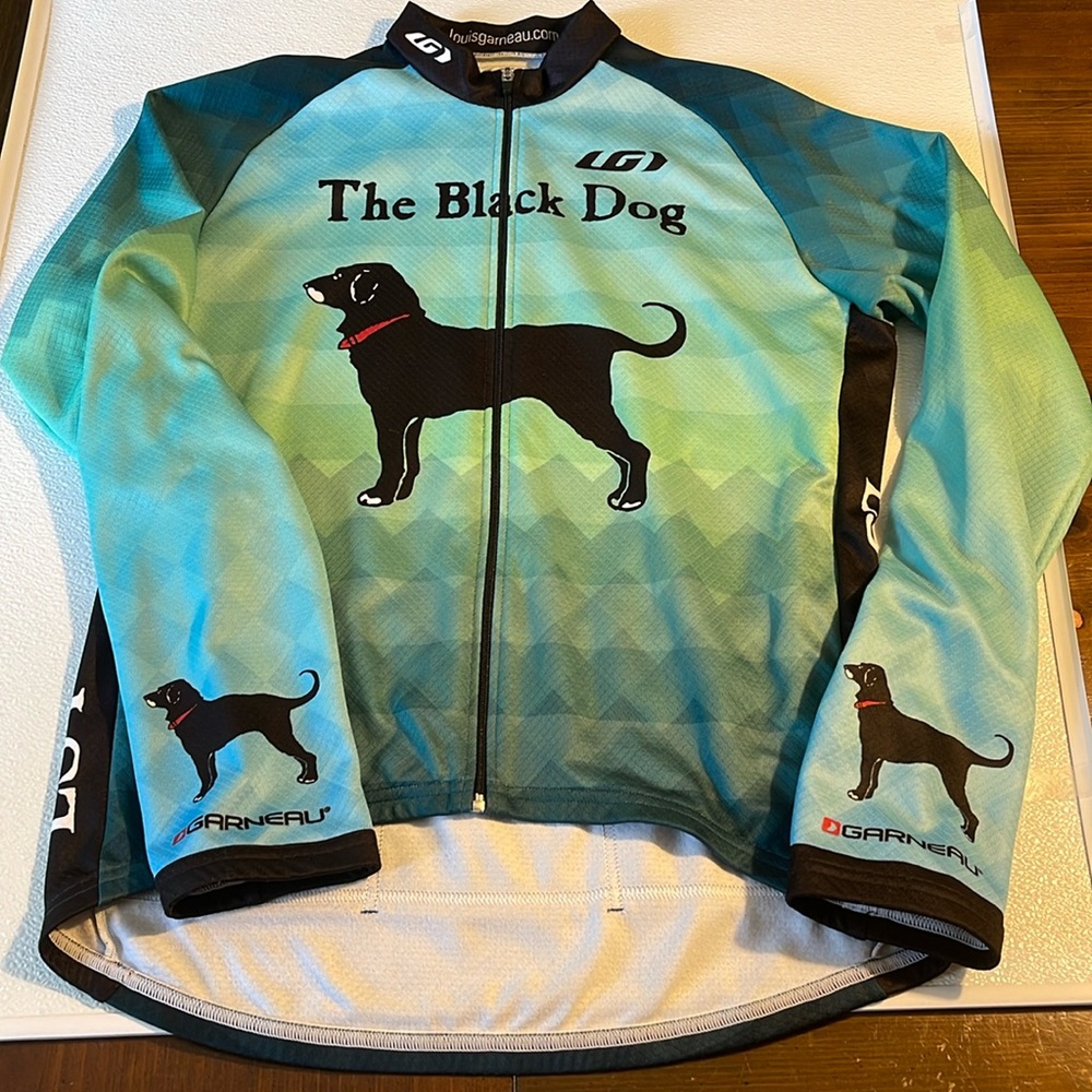Louis Garneau Black Dog Long Sleeved Lined Cycling Biking Shirt XL